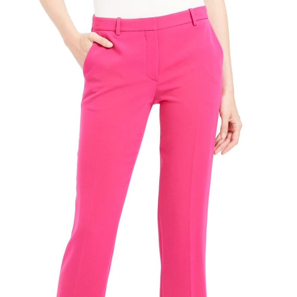 Theory Tailored Ankle Trousers Pink Sz 2